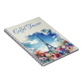 Eiffel Tower Paris Floral Monogram | Notizblock (Rechte Seite)