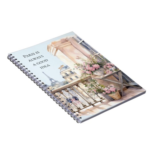 Eiffel Tower Paris Floral Notizblock (Rechte Seite)