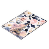 Eiffel Tower Paris Floral Notizblock (Linke Seite)
