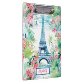 Eiffel Tower Paris France Floral Klemmbrett (Rechts)