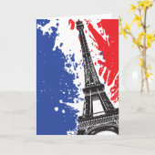 Eiffel Tower | Paris, France | Grunge Flag Karte (Gelbe Blume)