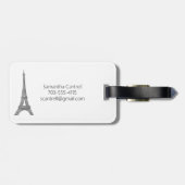 Eiffel Tower Paris France Monogram Gepäckanhänger (Rückseite horizontal)