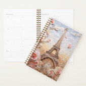 Eiffel Tower Paris France Pink Floral Planer (Anzeige)
