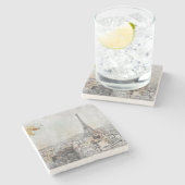 Eiffel Tower. Paris, France  Steinuntersetzer (Seitenansicht)