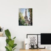 Eiffel Tower Paris Frankreich Art Print Poster (Heimbüro)