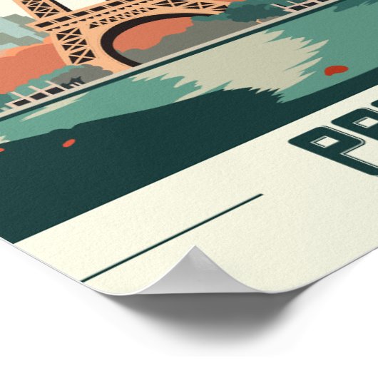 Eiffel Tower Paris Frankreich Berühmter Reiseort Poster (Ecke)