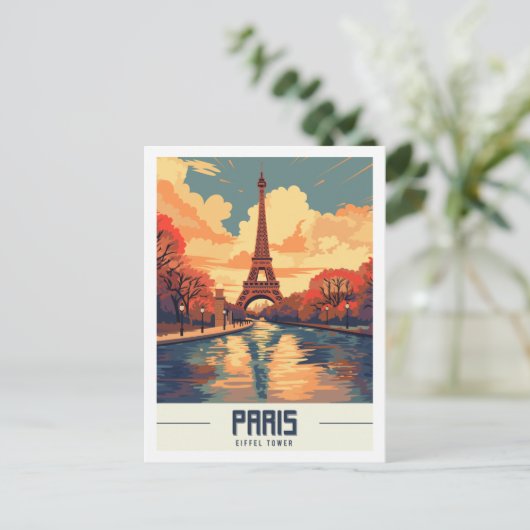 Eiffel Tower Paris Frankreich Berühmter Reiseort Postkarte (Stehend Vorderseite)