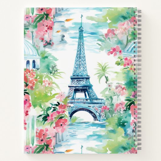 Eiffel Tower Paris Frankreich Blumenkünstler Sketc Notizblock (Rückseite)