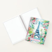 Eiffel Tower Paris Frankreich Blumenkünstler Sketc Notizblock (Innenseite)