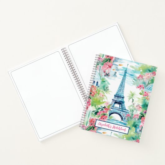 Eiffel Tower Paris Frankreich Blumenkünstler Sketc Notizblock (Innenseite)