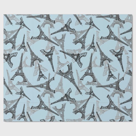 Eiffel Tower Paris Frankreich Design Geschenkpapier (Flach)