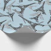 Eiffel Tower Paris Frankreich Design Geschenkpapier (Ecke)