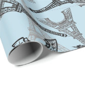 Eiffel Tower Paris Frankreich Design Geschenkpapier (Rolleneckpunkt)