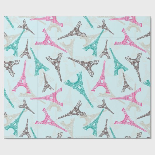 Eiffel Tower Paris Frankreich Design Geschenkpapier (Flach)