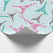 Eiffel Tower Paris Frankreich Design Geschenkpapier (Ecke)