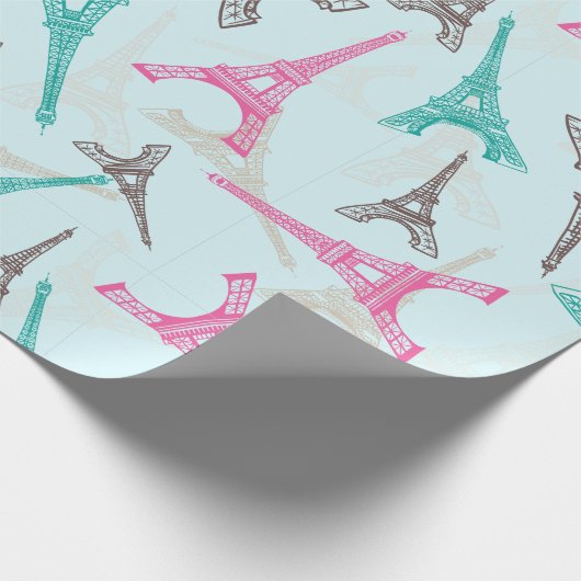 Eiffel Tower Paris Frankreich Design Geschenkpapier (Ecke)