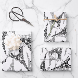 Eiffel Tower Paris Frankreich Design Geschenkpapier Set