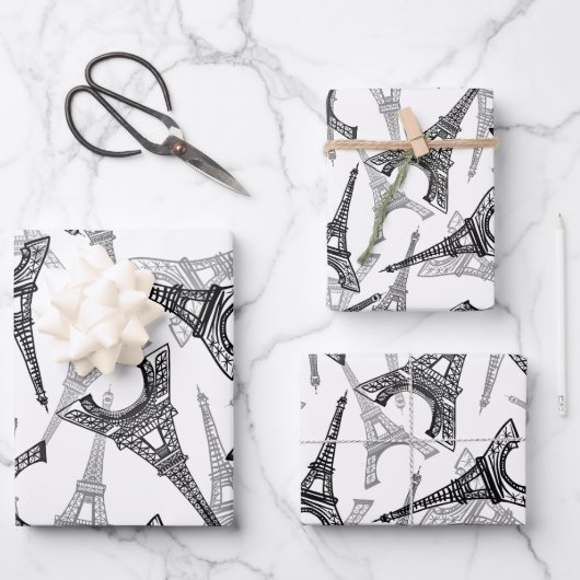 Eiffel Tower Paris Frankreich Design Geschenkpapier Set (Vorderseite)