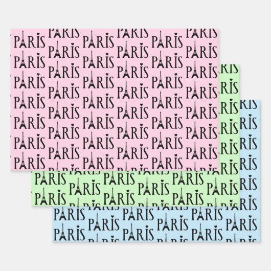 Eiffel Tower Paris Frankreich Design Geschenkpapier Set (Set)