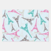 Eiffel Tower Paris Frankreich Design Geschenkpapier Set (Vorderseite)