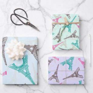 Eiffel Tower Paris Frankreich Design Geschenkpapier Set