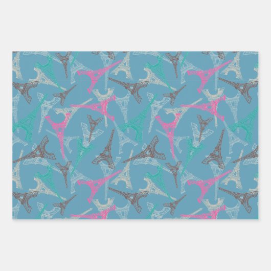 Eiffel Tower Paris Frankreich Design Geschenkpapier Set (Vorderseite 3)