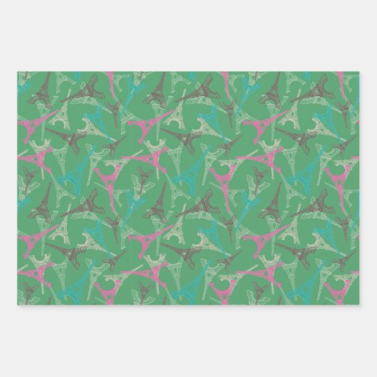 Eiffel Tower Paris Frankreich Design Geschenkpapier Set (Vorderseite 2)