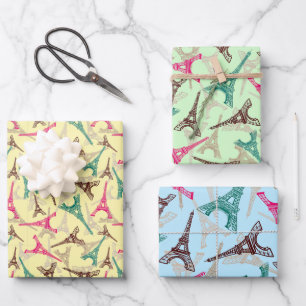 Eiffel Tower Paris Frankreich Design Geschenkpapier Set