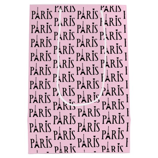 Eiffel Tower Paris Frankreich Design Mittlere Geschenktüte (Rückseite)