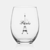 Eiffel Tower Paris Frankreich Design Weinglas Ohne Stiel (Rückseite)