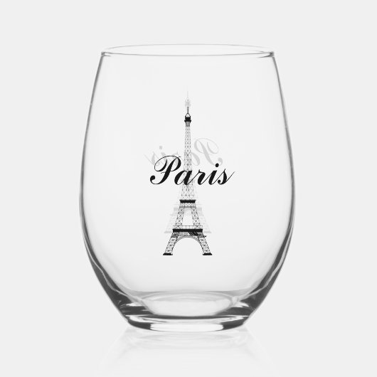 Eiffel Tower Paris Frankreich Design Weinglas Ohne Stiel (Rückseite)