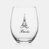 Eiffel Tower Paris Frankreich Design Weinglas Ohne Stiel (Vorderseite)