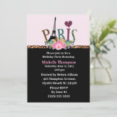 Eiffel Tower Paris Frankreich Einladung zum Geburt (Stehend Vorderseite)