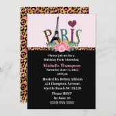 Eiffel Tower Paris Frankreich Einladung zum Geburt (Vorne/Hinten)