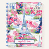 Eiffel Tower Paris Frankreich Floral School Notizblock (Vorderseite)