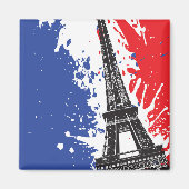 Eiffel Tower | Paris, Frankreich | Grunge Flag Magnet (Vorne)