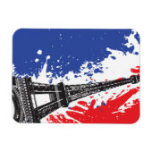 Eiffel Tower | Paris, Frankreich | Grunge Flag Magnet (Horizontal)