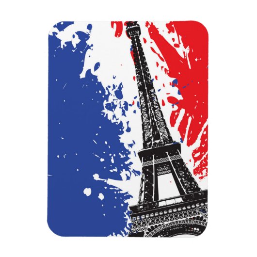Eiffel Tower | Paris, Frankreich | Grunge Flag Magnet (Vertikal)
