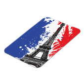 Eiffel Tower | Paris, Frankreich | Grunge Flag Magnet (Linke Seite)