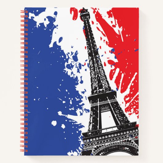 Eiffel Tower | Paris, Frankreich | Grunge Flag Notizblock (Vorderseite)