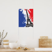 Eiffel Tower | Paris, Frankreich | Grunge Flag Poster (Küche)
