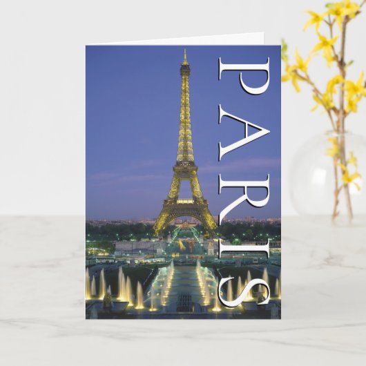 Eiffel Tower | Paris, Frankreich | Happy Birthday Karte (Gelbe Blume)