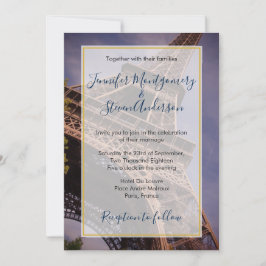 Eiffel Tower Paris Frankreich Hochzeit in Urlaubso Einladung