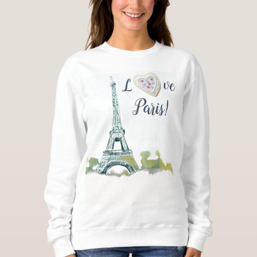 Eiffel Tower Paris Frankreich Ink Sketch| Liebe Pa Sweatshirt (Vorderseite)