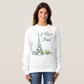 Eiffel Tower Paris Frankreich Ink Sketch| Liebe Pa Sweatshirt (Vorne ganz)