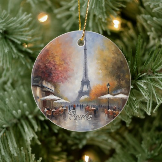Eiffel Tower Paris Frankreich Keramik Ornament (Baum)