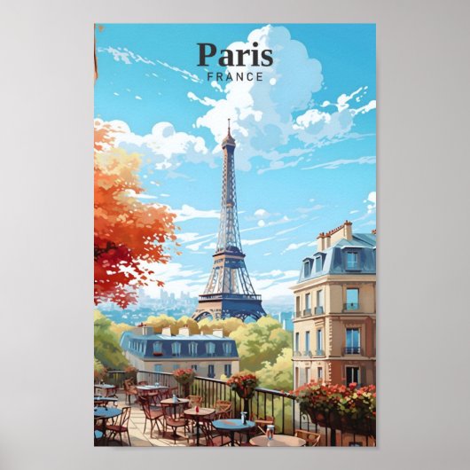 Eiffel Tower Paris Frankreich Kunst, Dichtung und  Poster (Vorne)