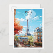 Eiffel Tower Paris Frankreich Kunst, Dichtung und  Postkarte (Vorne/Hinten)