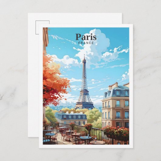 Eiffel Tower Paris Frankreich Kunst, Dichtung und  Postkarte (Vorne/Hinten)