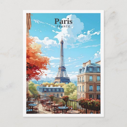 Eiffel Tower Paris Frankreich Kunst, Dichtung und Postkarte (Vorderseite)